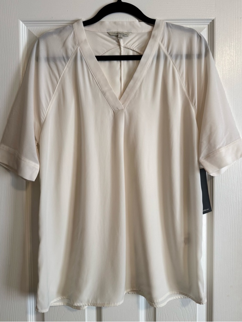 Calvin Klein V-Neck Short Sleeve Blouse